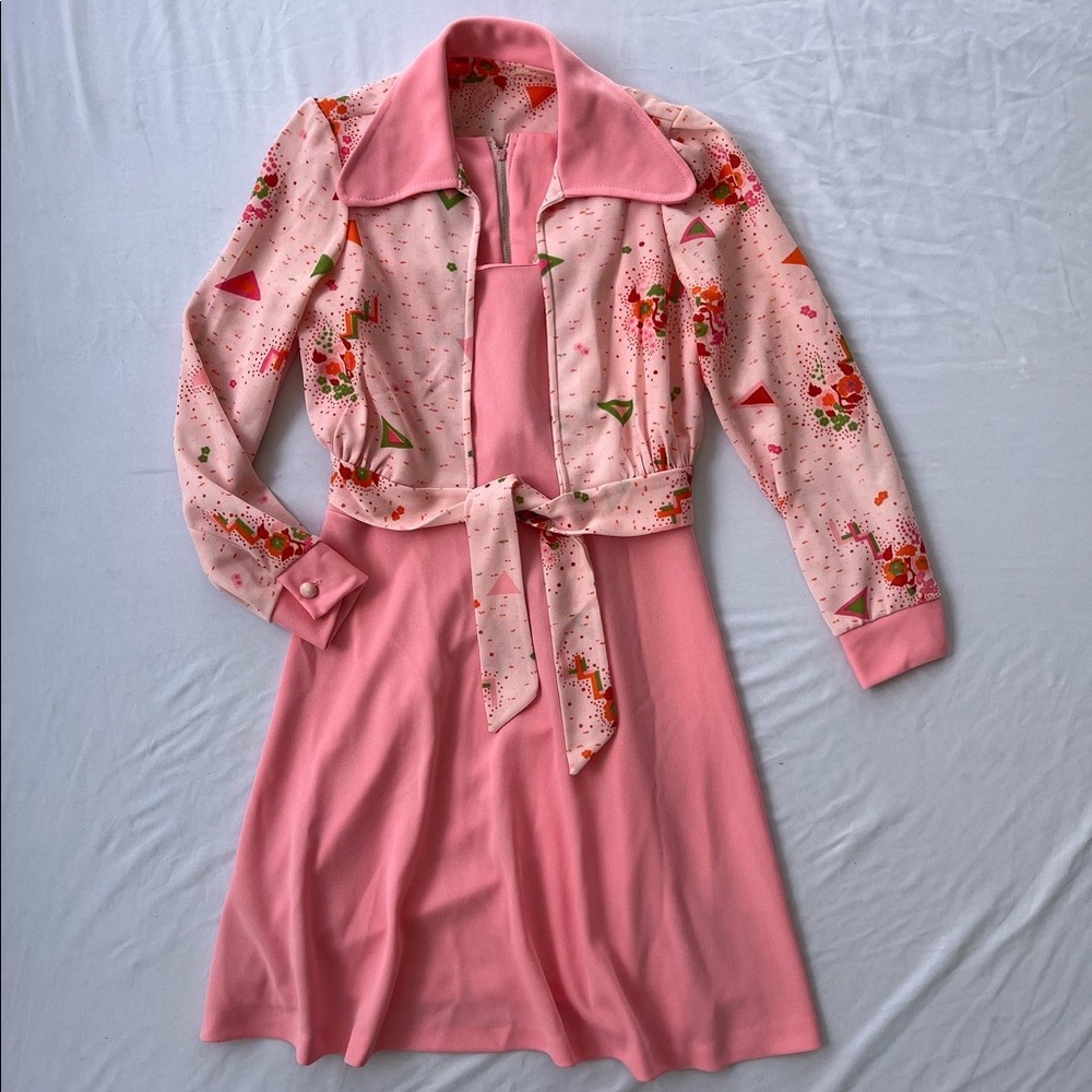 1960s/1970s Pink Dress And Jacket Set
